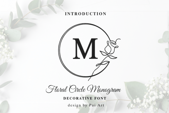 Floral Circle Monogram Typeface for Elegant Branding
