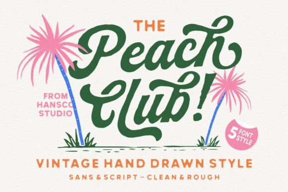 Peach Club: A Hand-Drawn Font for Modern Brands