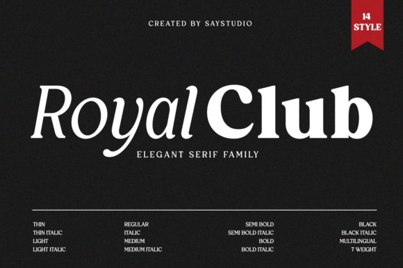 Royal Club: A Modern Serif Font for Digital Elegance